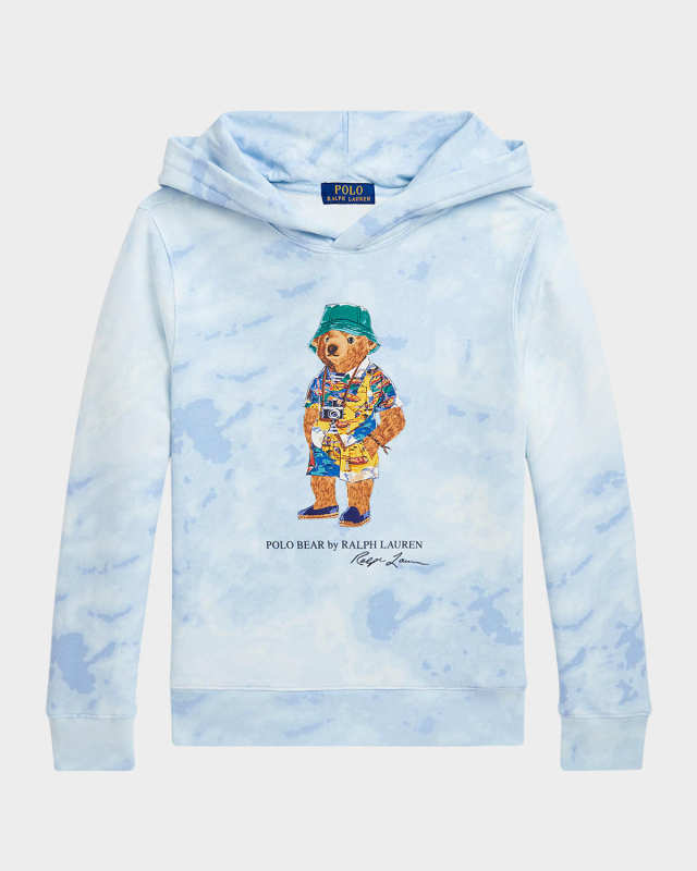 Boy's Polo Bear Cloud-Print Hoodie, Size S-X